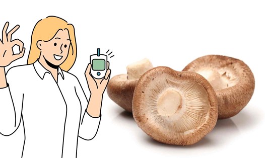 Nấm hương hỗ trợ giảm đường huyết. Đồ họa: Hạ Mây
