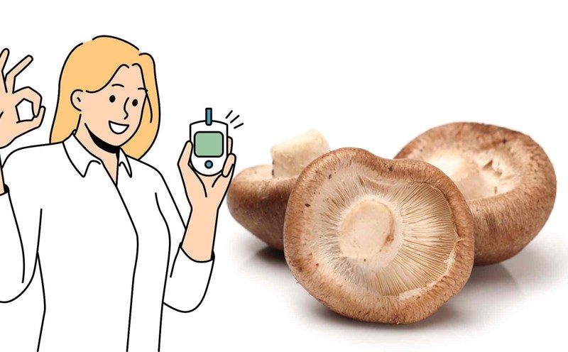 shiitake mushrooms help reduce blood sugar. Graphics: Ha May