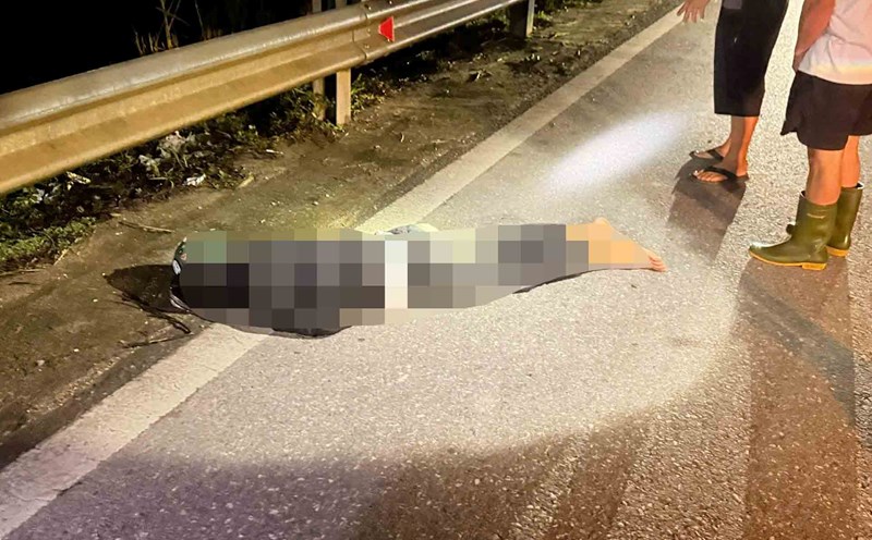 The scene of the accident where P had an accident and later died. Photo: Binh Huong