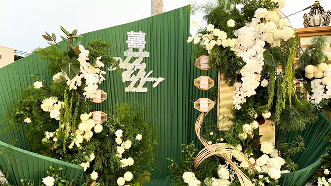 Khong gian ben trong nha co dau trong sang 16.10. Anh: Nghe si cung cap