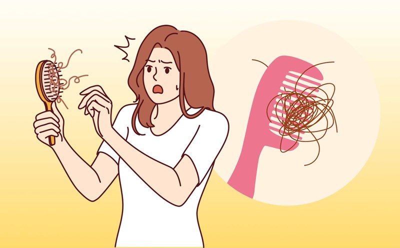 Bad habits make hair break easily. Graphic photo: Hoang Loc