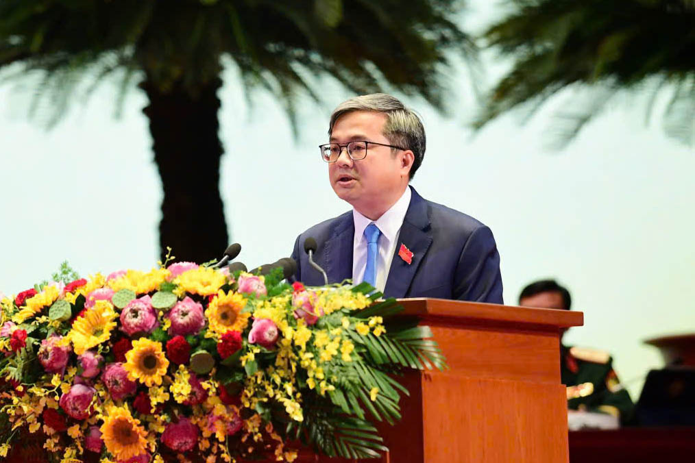 Vice Chairman of Hanoi People's Committee Truong Viet Dung presented a speech at the Congress. Photo: Viet Thanh