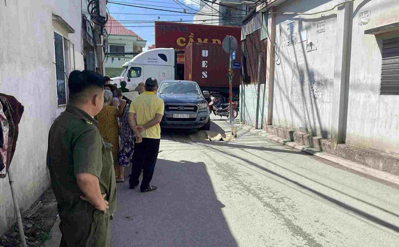 The scene of the collision that caused the old woman to die on the spot in Ho Chi Minh City. Photo: Dong Hoang