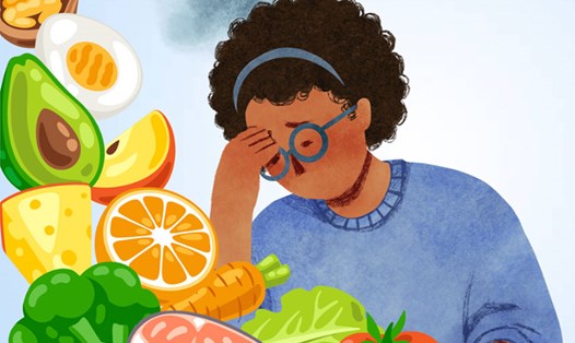 Tác động tích cực của chế độ dinh dưỡng đến sức khỏe tâm thần và lo âu. Đồ họa: Thiện Nhân