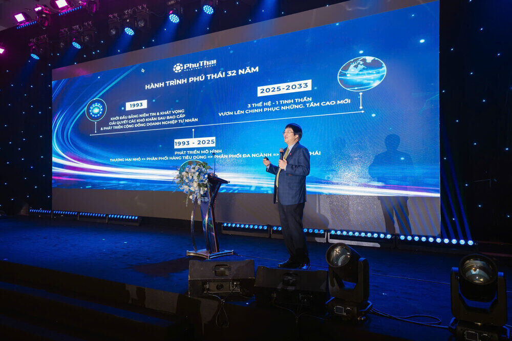 Tiến sĩ Phạm Đình Đoàn – Chủ tịch Hội đồng Quản trị Tập đoàn Phú Thái phát biểu tại sự kiện. Ảnh: Tập đoàn Phú Thái