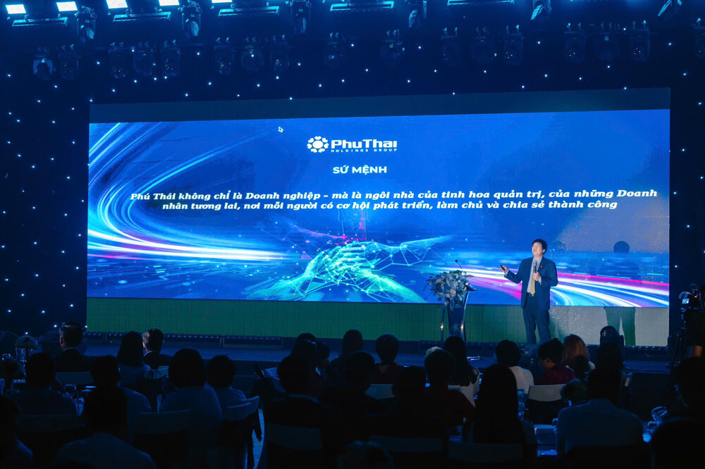Tiến sĩ Phạm Đình Đoàn – Chủ tịch Hội đồng Quản trị Tập đoàn Phú Thái phát biểu tại sự kiện. Ảnh: Tập đoàn Phú Thái