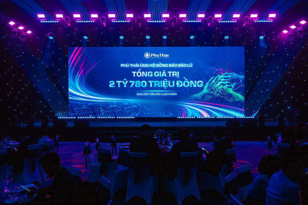 Phong trào “Phú Thái - chung tay vì đồng bào vùng lũ” kêu gọi thành công 2 tỷ 780 triệu đồng. Ảnh: Tập đoàn Phú Thái