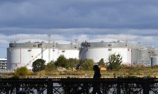 Nơi chứa dầu xuất khẩu tại cảng Saint Petersburg, Nga. Ảnh: AFP