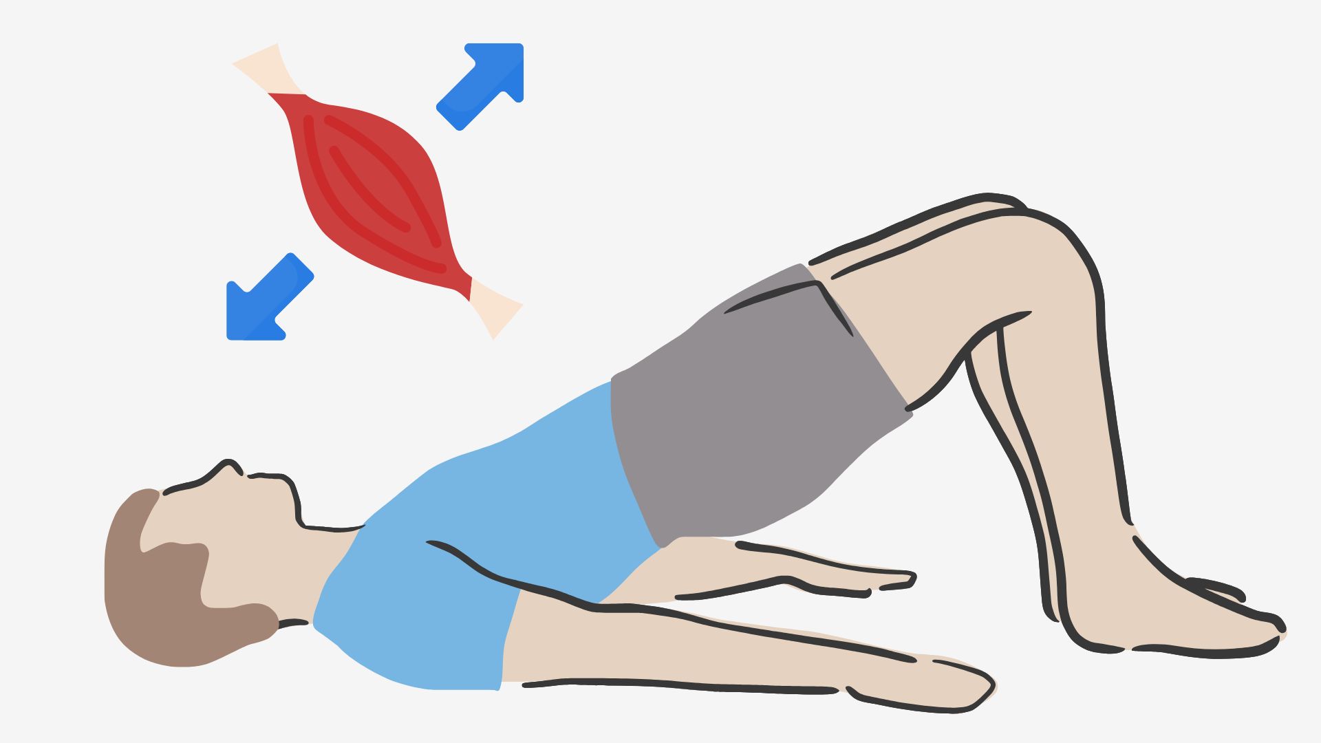 Tư thế cây cầu là bài tập hiệu quả giúp duy trì sức mạnh và ngăn ngừa tình trạng mất cơ bắp ở người trung niên. Đồ họa: Thanh Thanh 