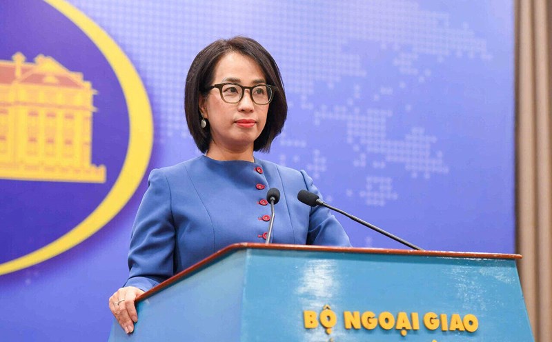 Spokesperson of the Vietnamese Ministry of Foreign Affairs Pham Thu Hang raised Vietnam's reaction to the incident between Chinese and Philippine ships in the waters of Thi Tu island. Photo: Nhat Ha