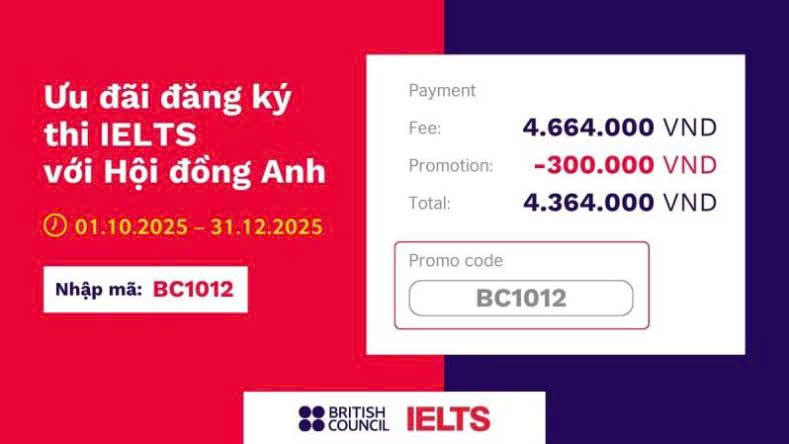 Le phi thi IELTS tai BC. Anh: British Council