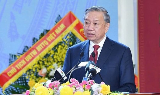 Tổng Bí thư Tô Lâm phát biểu tại buổi lễ. Ảnh: Phạm Kiên