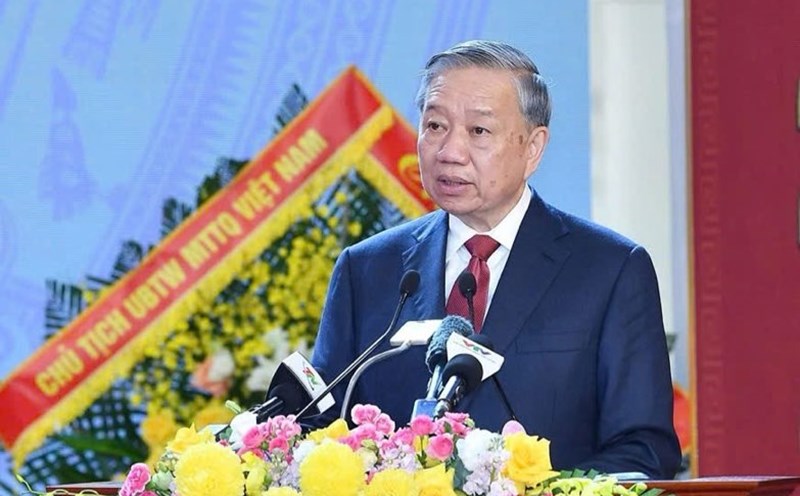 General Secretary To Lam spoke at the ceremony. Photo: Pham Kien