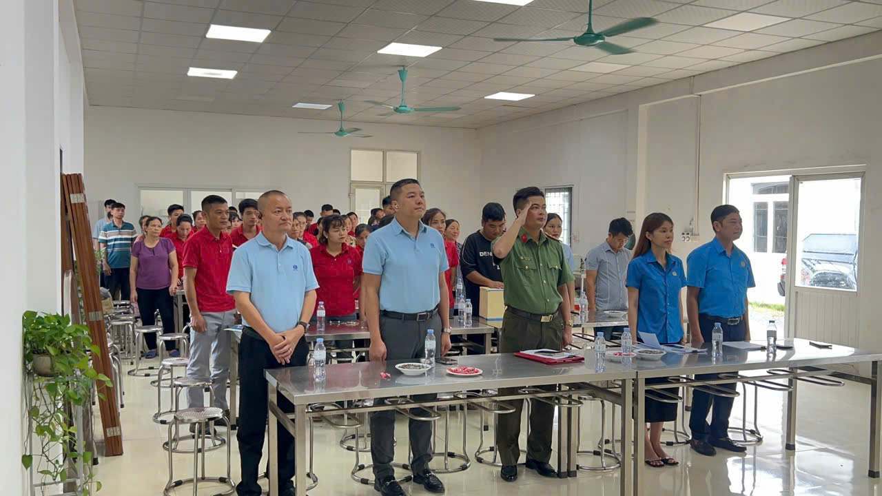 The Congress to establish the Trade Union of Ming Shin Packaging Engineering Company Limited took place in Hung Yen. Photo: Hung Yen Provincial Police
