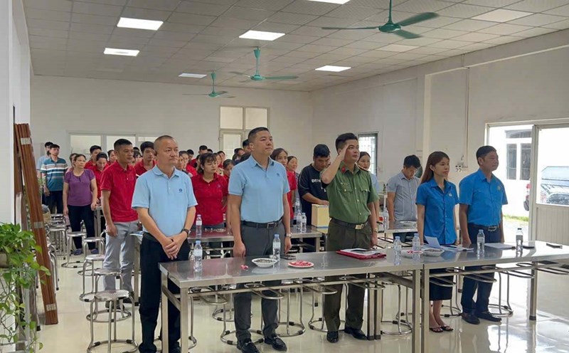 The Congress to establish the Trade Union of Ming Shin Packaging Engineering Company Limited took place in Hung Yen. Photo: Hung Yen Provincial Police