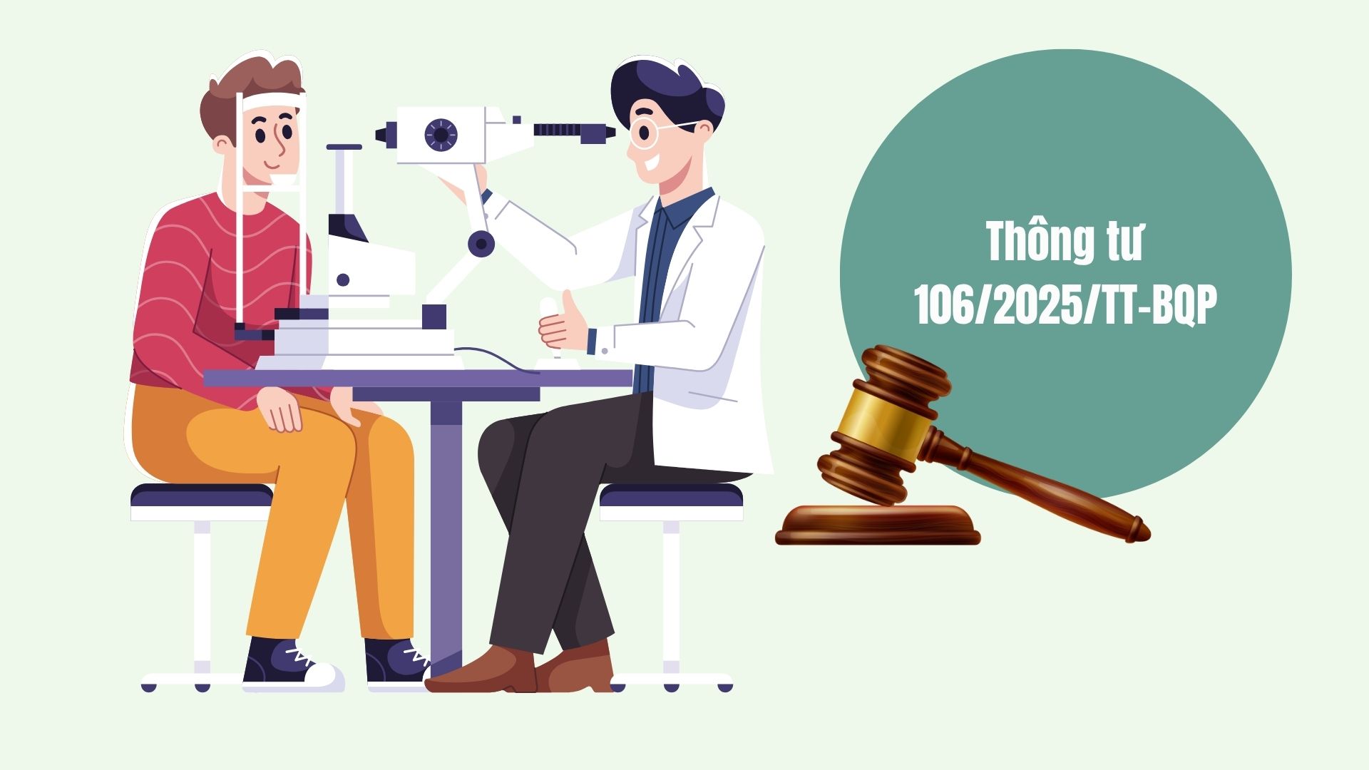 How to calculate the total double eye vision in military service health examination according to the new Circular. Graphics: Linh Dan