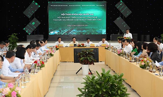 Hội thảo khoa học quốc gia tại Quảng Trị bàn các giải pháp đột phá về khoa học, công nghệ nhằm thúc đẩy chuyển đổi xanh và phát triển bền vững đất nước. Ảnh: Công Sáng