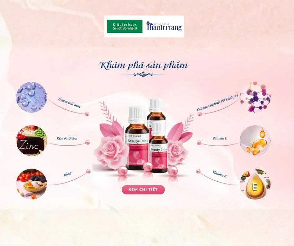 Nuoc uong Collagen Beauty Drink Sanct Bernhard. Anh: Thanh Trang Pharma