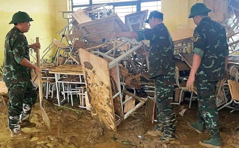 Many educational institutions in Thai Nguyen suffered heavy damage in the recent historic flood. Photo: Tung Lam.