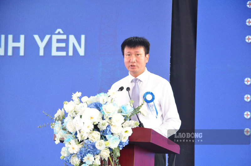 Chu tich UBND tinh Lao Cai Tran Huy Tuan phat bieu tai le khanh thanh. Anh: Dinh Dai