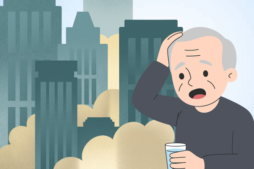 The brain deteriorates faster when exposed to air pollution for a long time. Graphics: Thien Nhan