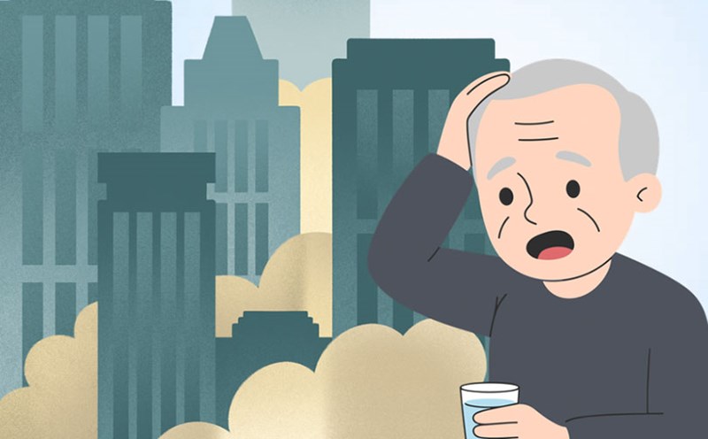 The brain deteriorates faster when exposed to air pollution for a long time. Graphics: Thien Nhan