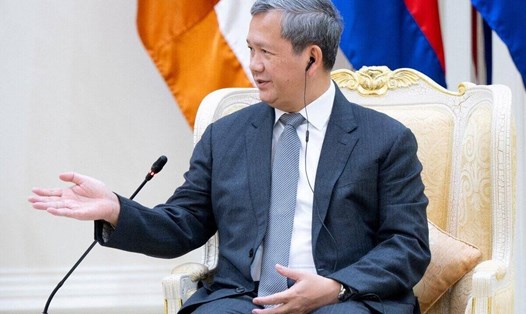 Thủ tướng Campuchia Hun Manet trong buổi tiếp Thứ trưởng Ngoại giao Hàn Quốc Kim Jin-a ngày 16.10. Ảnh: AFP