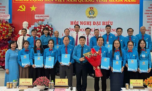 Hội nghị đại biểu lần thứ nhất nhiệm kỳ 2025 - 2030 của Công đoàn xã Bàu Bàng. Ảnh: Đình Trọng