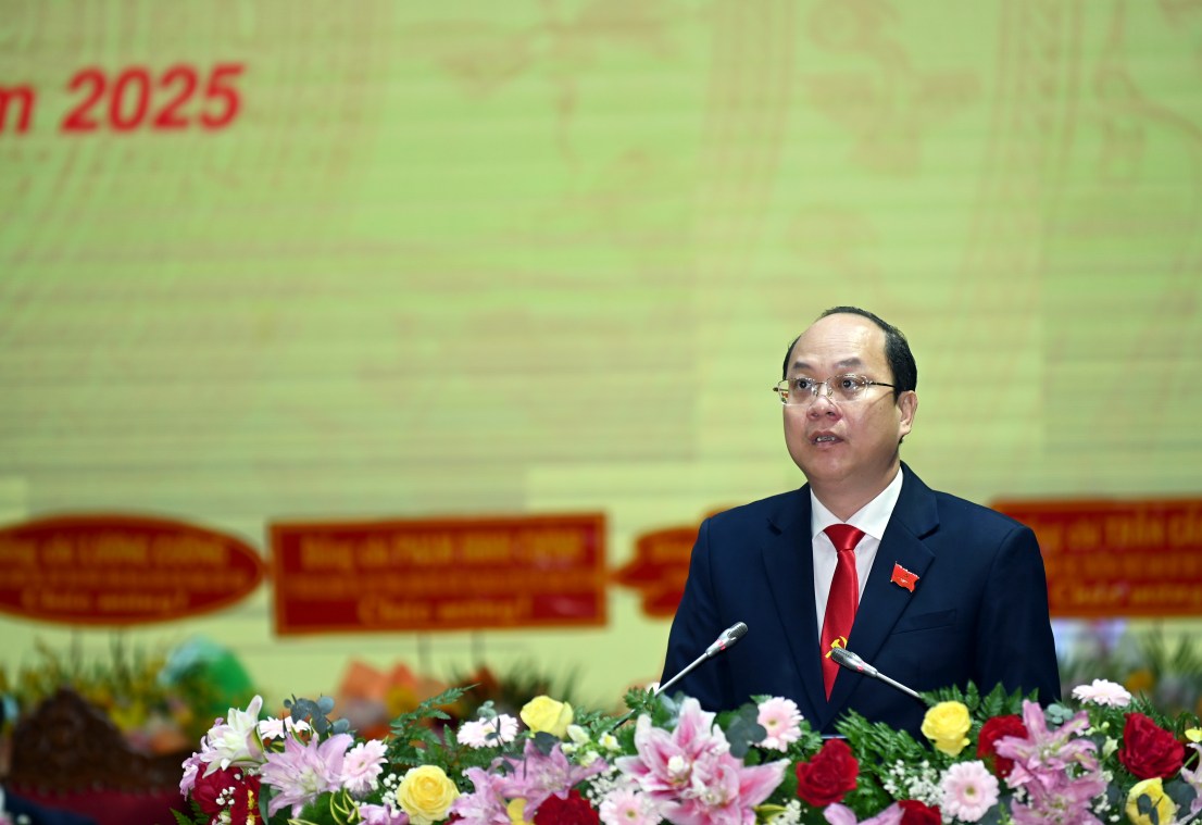 Secretary of the Ca Mau Provincial Party Committee Nguyen Ho Hai delivered a closing speech at the Congress. Photo: Congress Organizing Committee