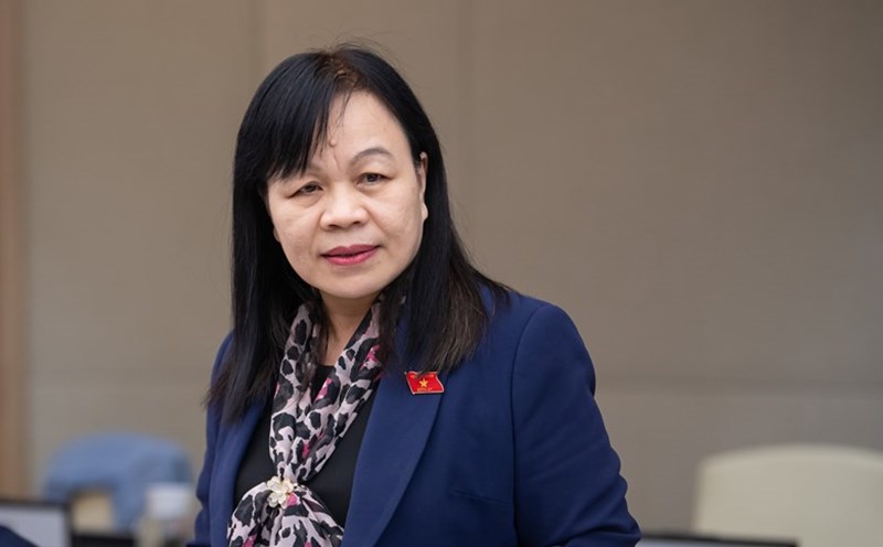 Vice Chairwoman of the Committee for Culture and Society Nguyen Thi Mai Hoa proposed to have a salary level commensurate with the salary of cadres and civil servants after the restructuring of the apparatus. Photo: Quochoi.vn