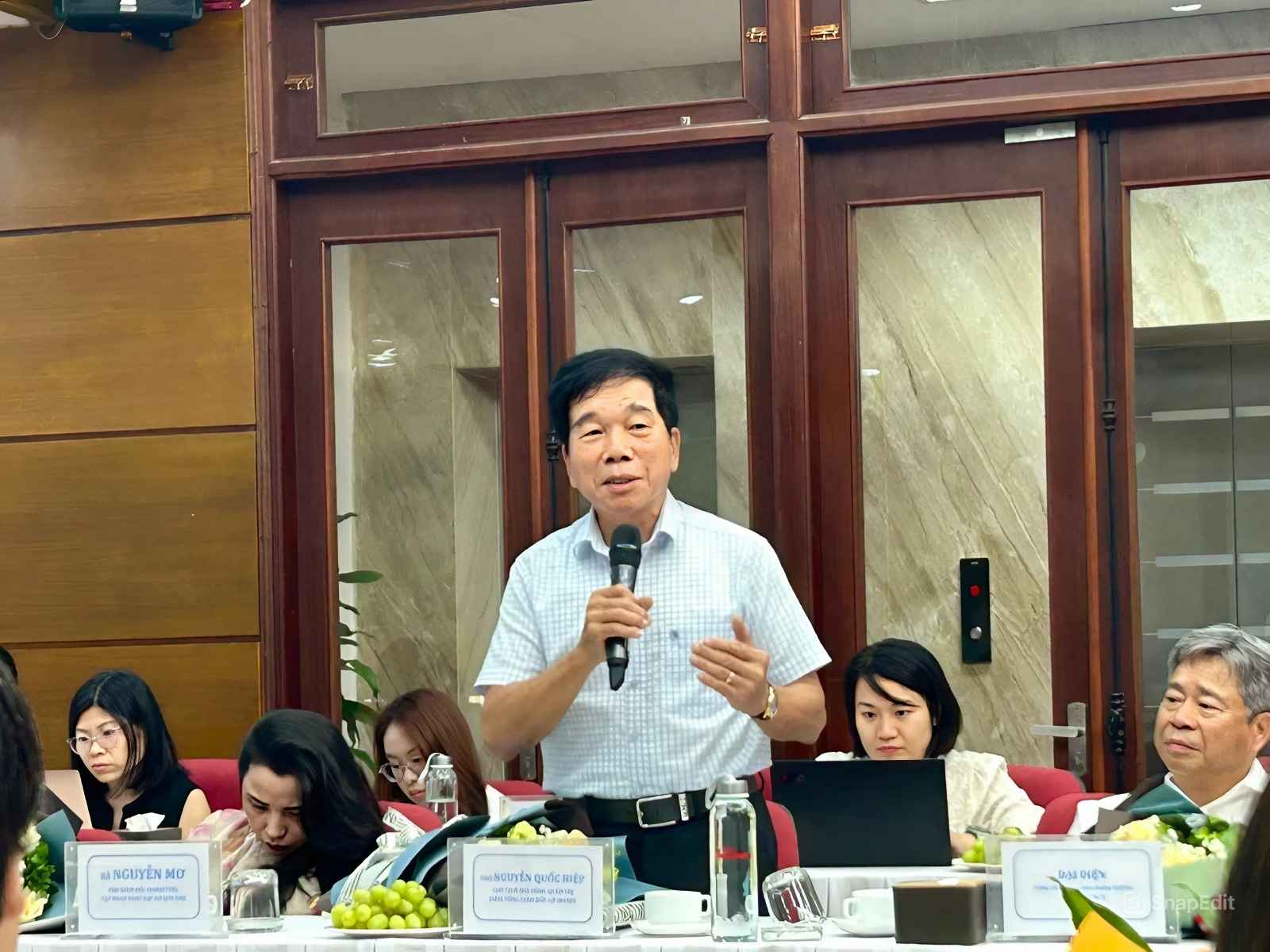 Ong Nguyen Quoc Hiep - Chu tich Hiep hoi Nha thau xay dung Viet Nam (VACC). Anh Thu Hang