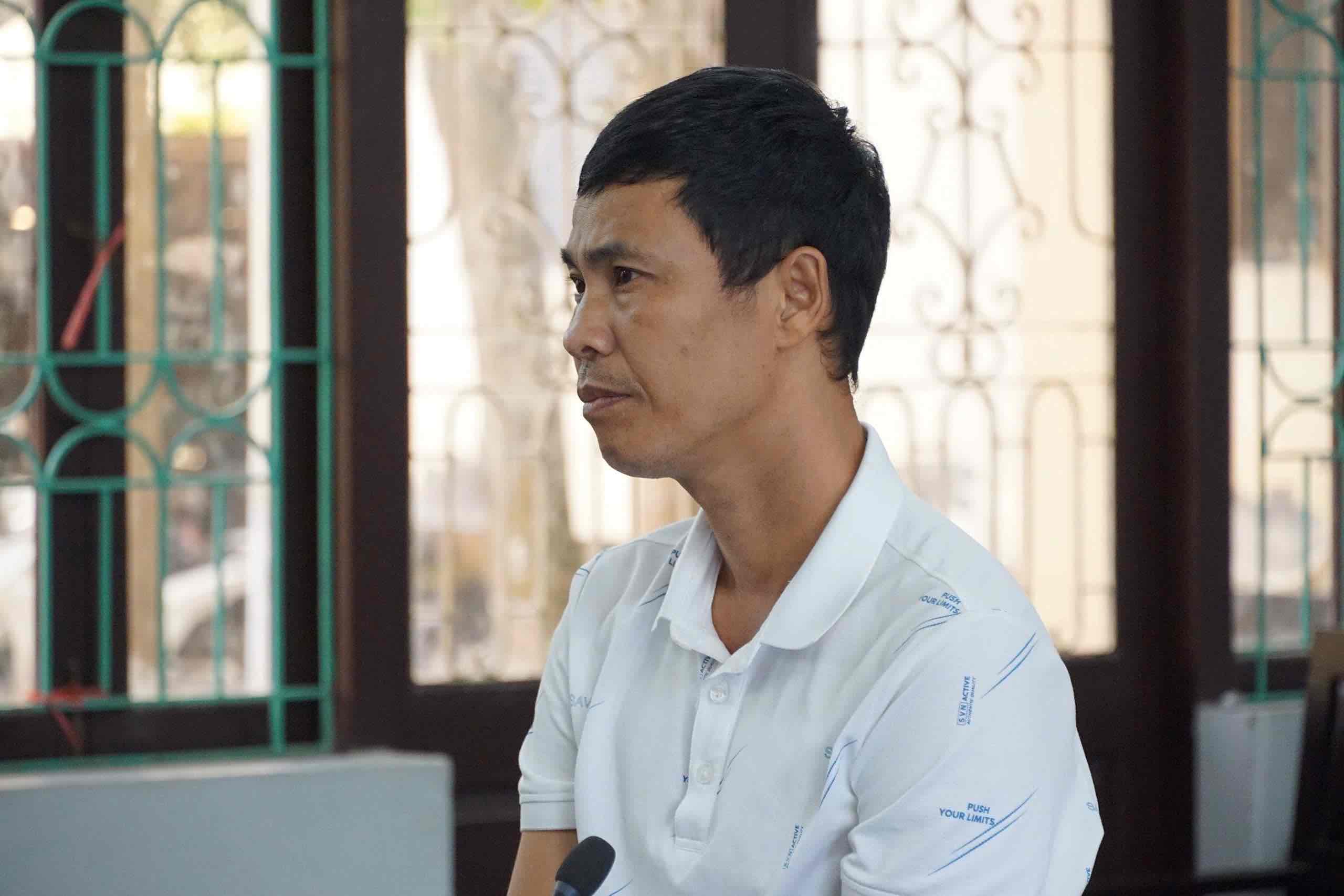 Bị cáo Thái Khắc Thành tại phiên tòa phúc thẩm vụ án "gà lôi trắng".  Ảnh: Hòa Nguyễn