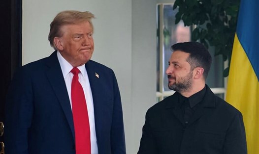 Tổng thống Mỹ Donald Trump và tổng thống Ukraina Zelensky. Ảnh: Xinhua