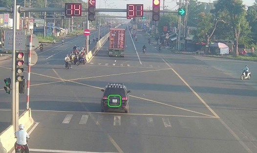 Xe bị phạt nguội ở Đồng Nai. Ảnh: Công an Đồng Nai