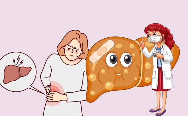 Fatty liver negatively affects health. Graphic photo: Hoang Loc