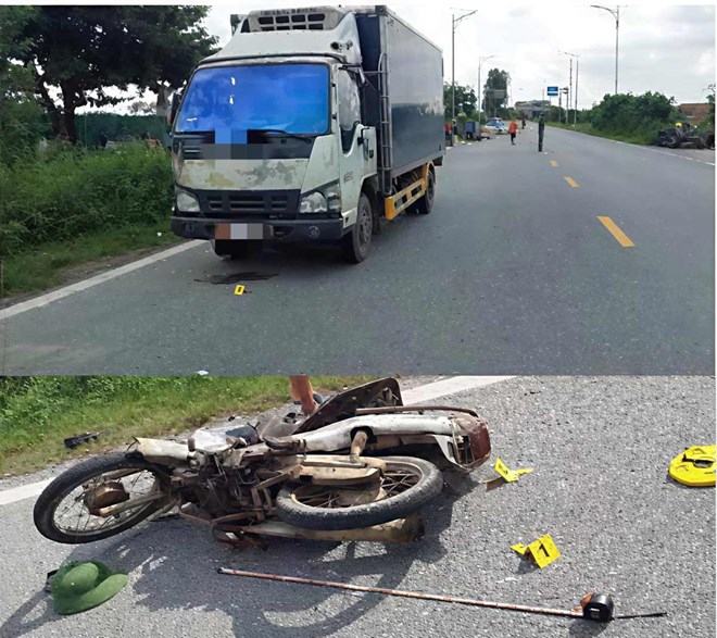 Xe tải đâm vào xe máy cùng chiều, người đàn ông ở Hải Phòng tử vong