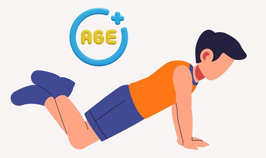 Bài tập chống đẩy với đầu gối giúp kiểm tra sức mạnh thân trên và khả năng kiểm soát cơ thể. Đồ họa: Thanh Thanh