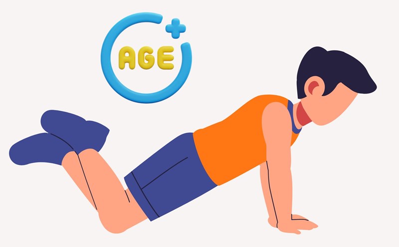 Knee push-ups help test upper body strength and body control. Graphics: Thanh Thanh