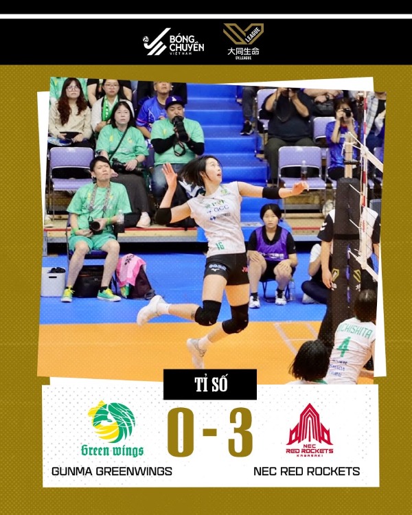 Gunma that bai 0-3 truoc NEC Red Rockets. Anh: BCVN