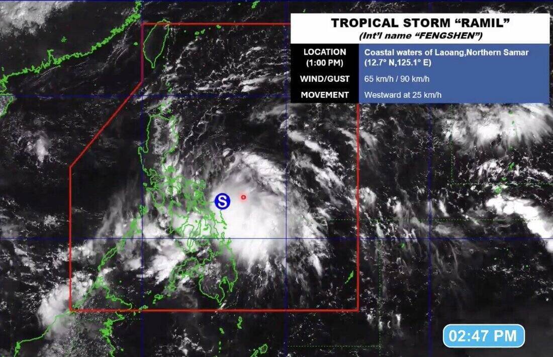 Location of Typhoon Fengshen on the afternoon of October 18. Photo: PAGASA
