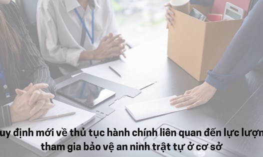 Hai thủ tục hành chính liên quan đến lực lượng bảo vệ an ninh, trật tự ở cơ sở ban hành kèm theo Quyết định 8211/QĐ-BCA, có hiệu lực từ ngày 7.10.2025. Đồ họa: Bảo Hân