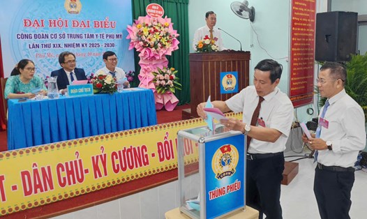 Đại hội Công đoàn cơ sở Trung tâm y tế Phù Mỹ (Gia Lai), nhiệm kỳ 2025-2030. Ảnh: Anh Nguyên