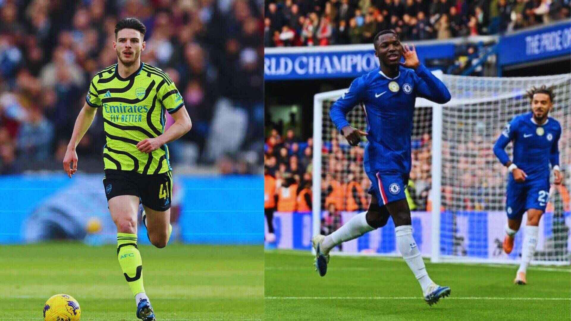 Declan Rice y Moises Caicedo. Foto: AFP