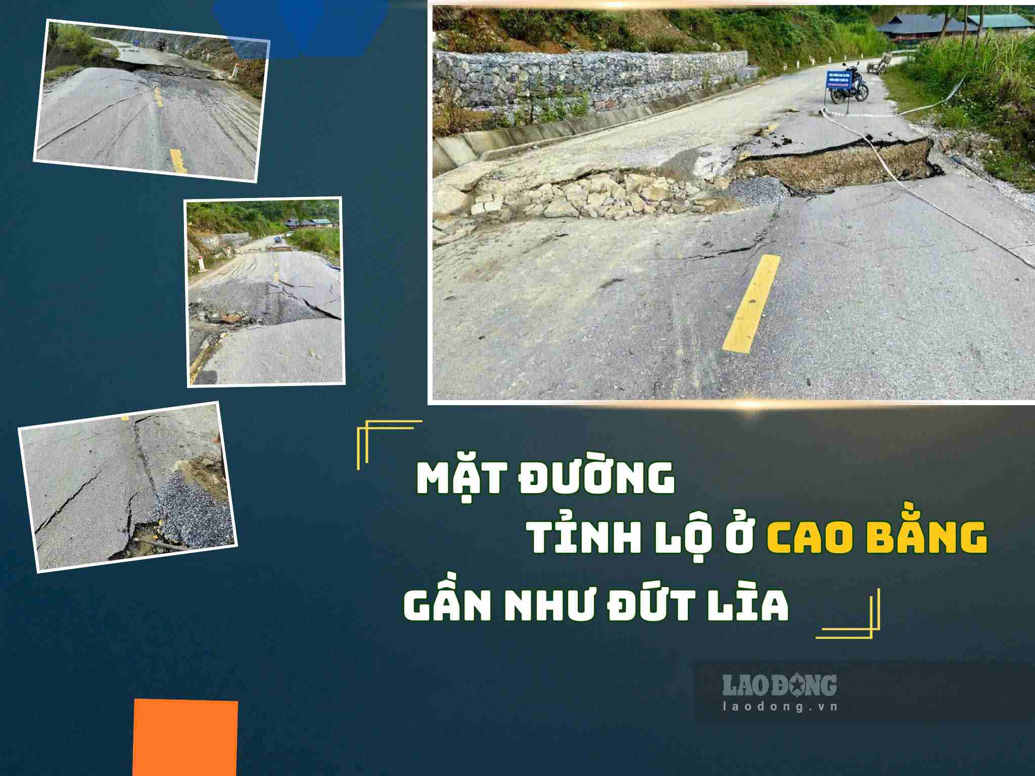 カオバンの多くの交通路は、嵐や洪水により被害を受けました。写真: タン・ヴァン