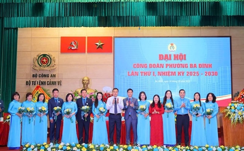 Ba Dinh Ward Trade Union held its first Congress for the 2025 - 2030 term. Photo: CDP
