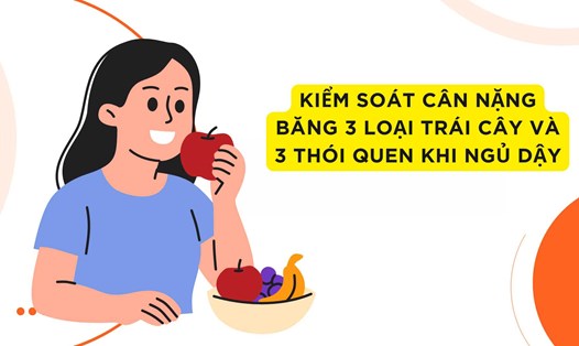 Ăn táo vào buổi sáng và uống thêm ly nước ấm sẽ giúp kiểm soát cân nặng hiệu quả. Ảnh đồ hoạ: Hương Sơn