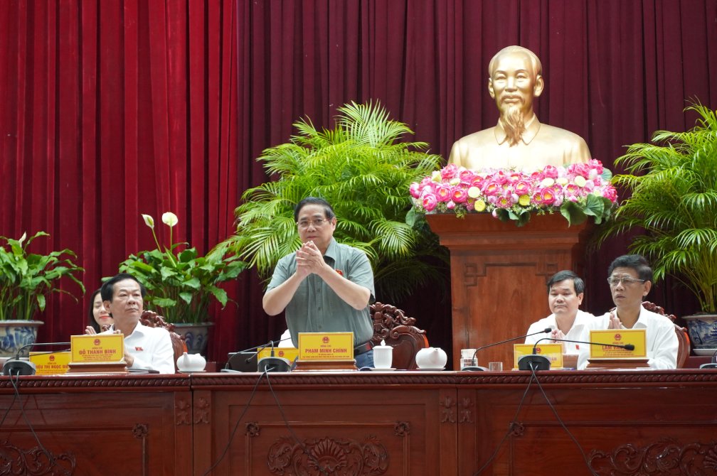 Thu tuong Chinh phu Pham Minh Chinh tiep xuc cu tri tren dia ban TP Can Tho. Anh: Ta Quang
