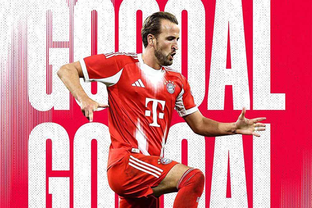 Harry Kane marca en la victoria del Bayern por 2-1 sobre el Dortmund. Foto: Bayern