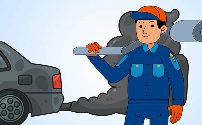 Causes of car exhaust causing loud noise and how to fix it. Graphics: Thien Nhan