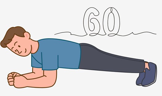 Bài tập plank giúp duy trì sức mạnh vùng cơ cốt lõi. Đồ họa: Thanh Thanh